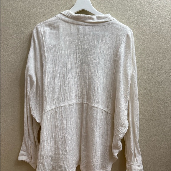 CJLA White Cotton Blouse • size large - Picture 3 of 3